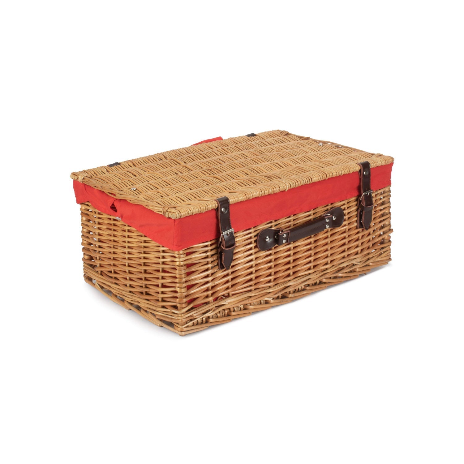 22 Inch Buff Willow Hamper with Red Lining - REGN