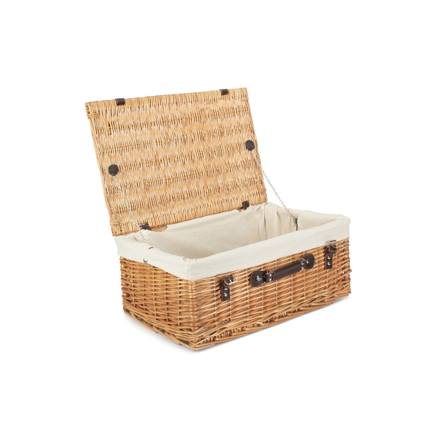 22 Inch Buff Willow Hamper with White Lining - REGN