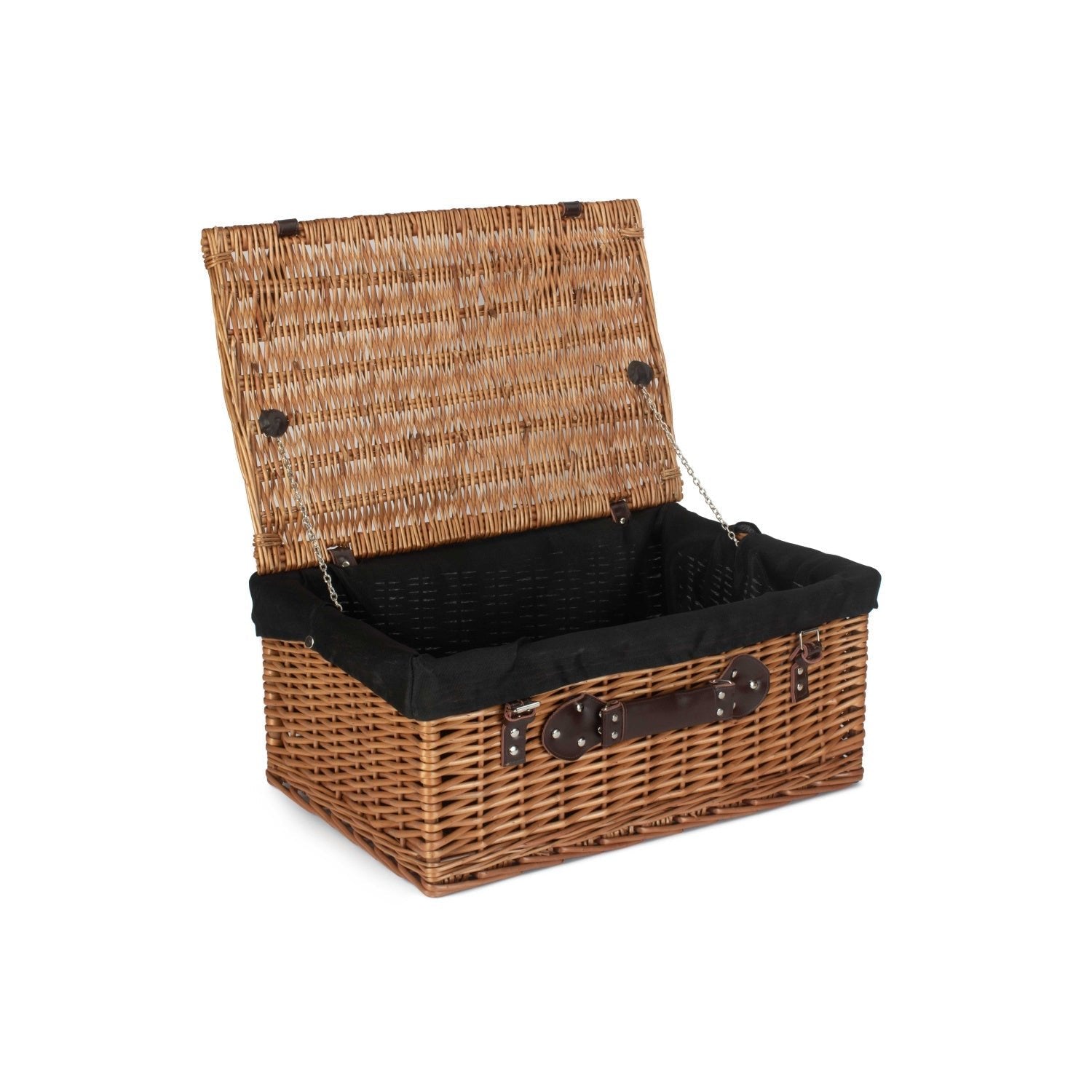 22 Inch Double Steamed Willow Hamper with Black Lining - REGN