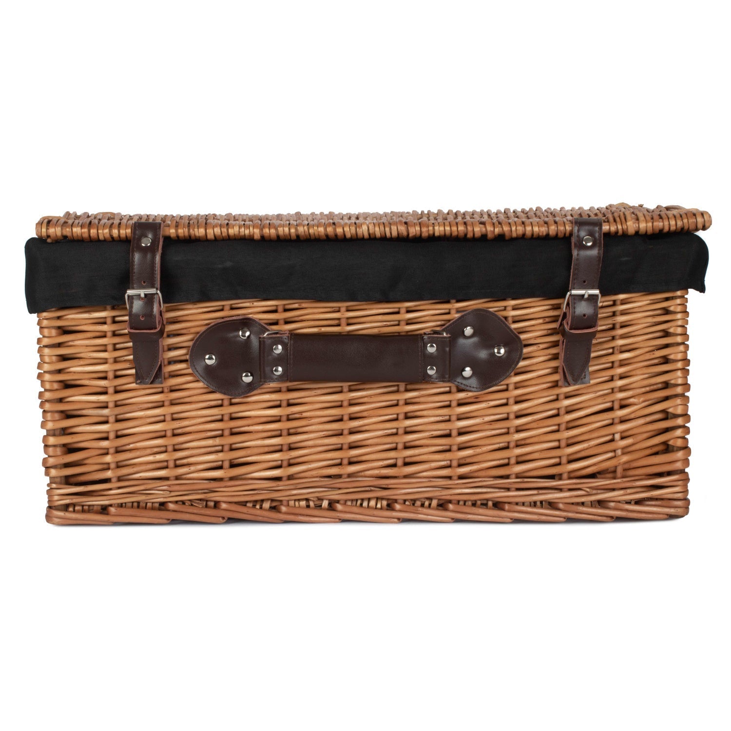 22 Inch Double Steamed Willow Hamper with Black Lining - REGN