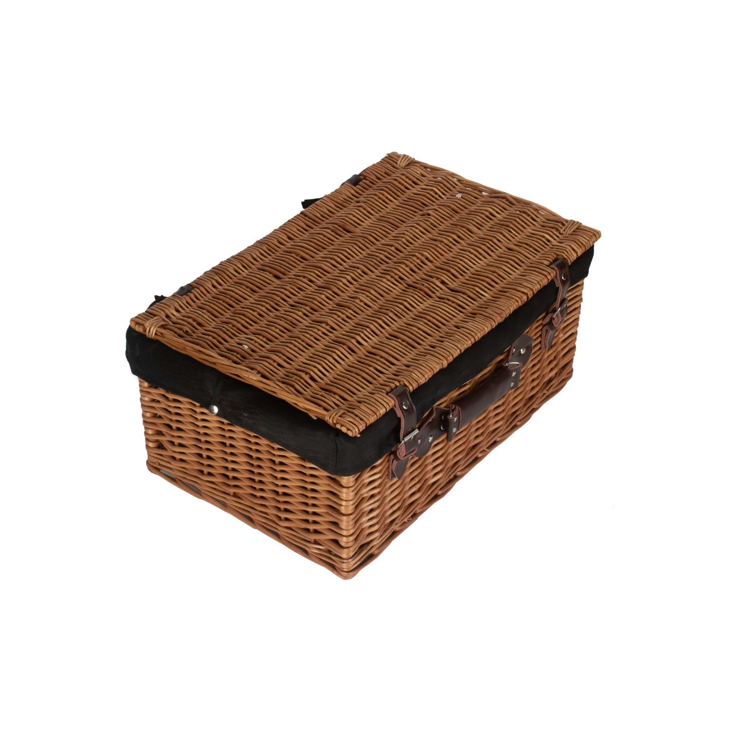 22 Inch Double Steamed Willow Hamper with Black Lining - REGN