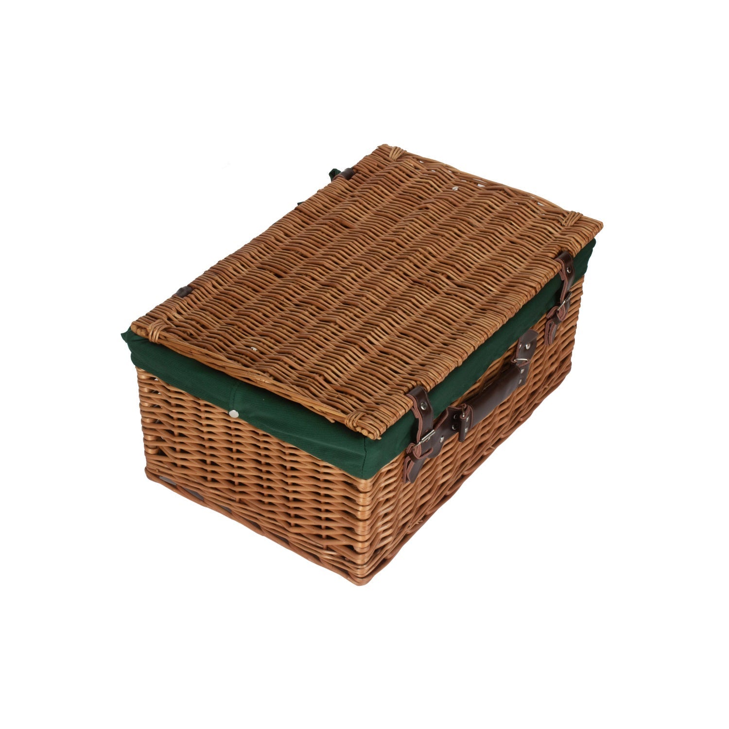 22 Inch Double Steamed Willow Hamper with Green Lining - REGN