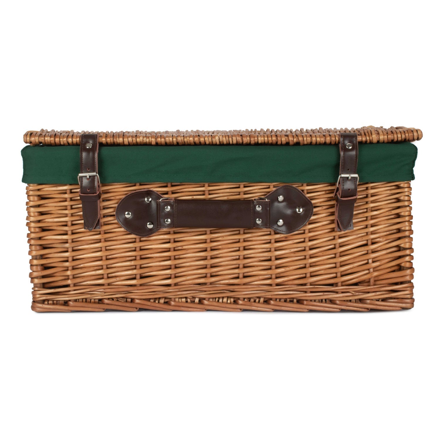 22 Inch Double Steamed Willow Hamper with Green Lining - REGN