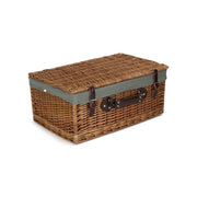 22 Inch Double Steamed Willow Hamper with Grey Sage Lining - REGN
