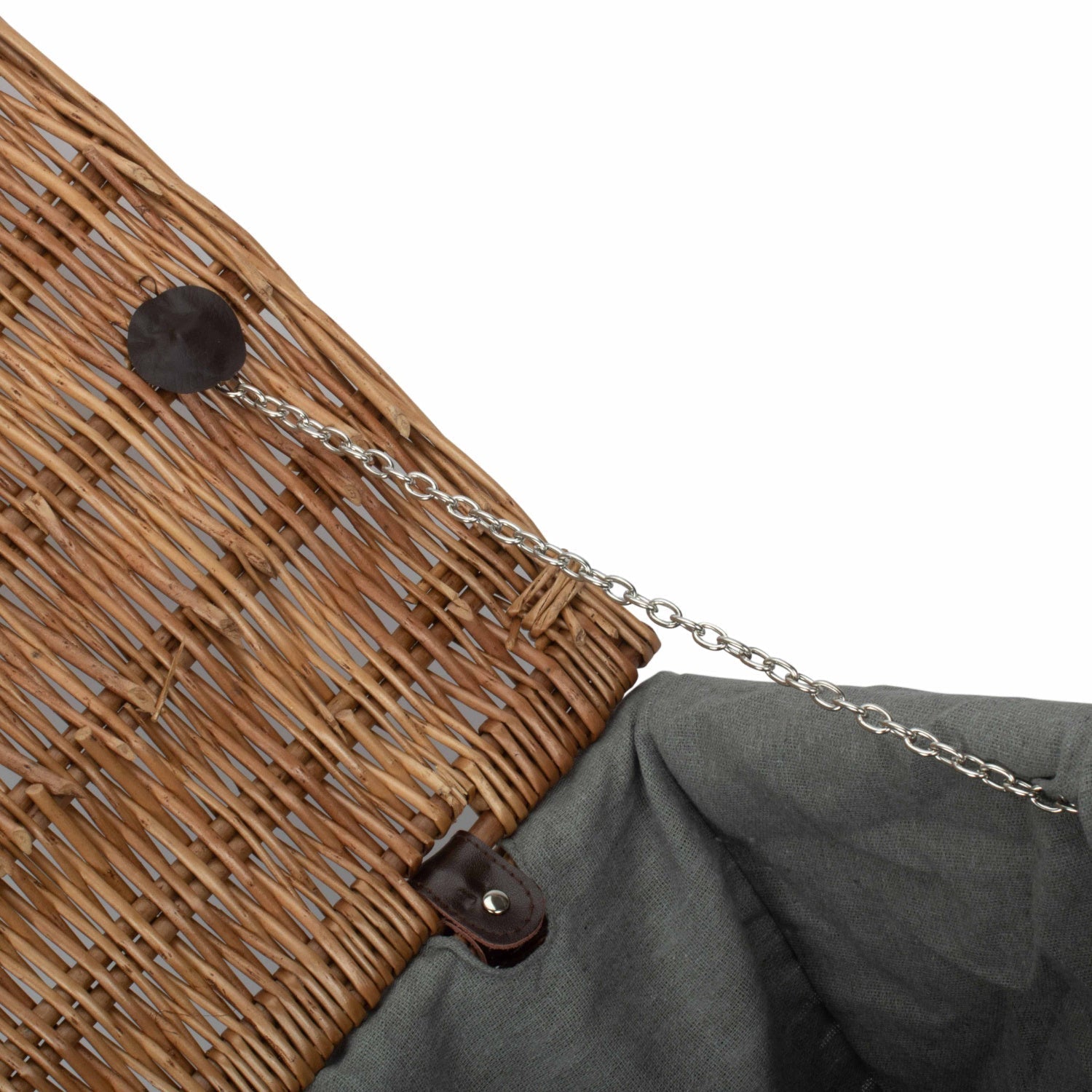 22 Inch Double Steamed Willow Hamper with Grey Sage Lining - REGN