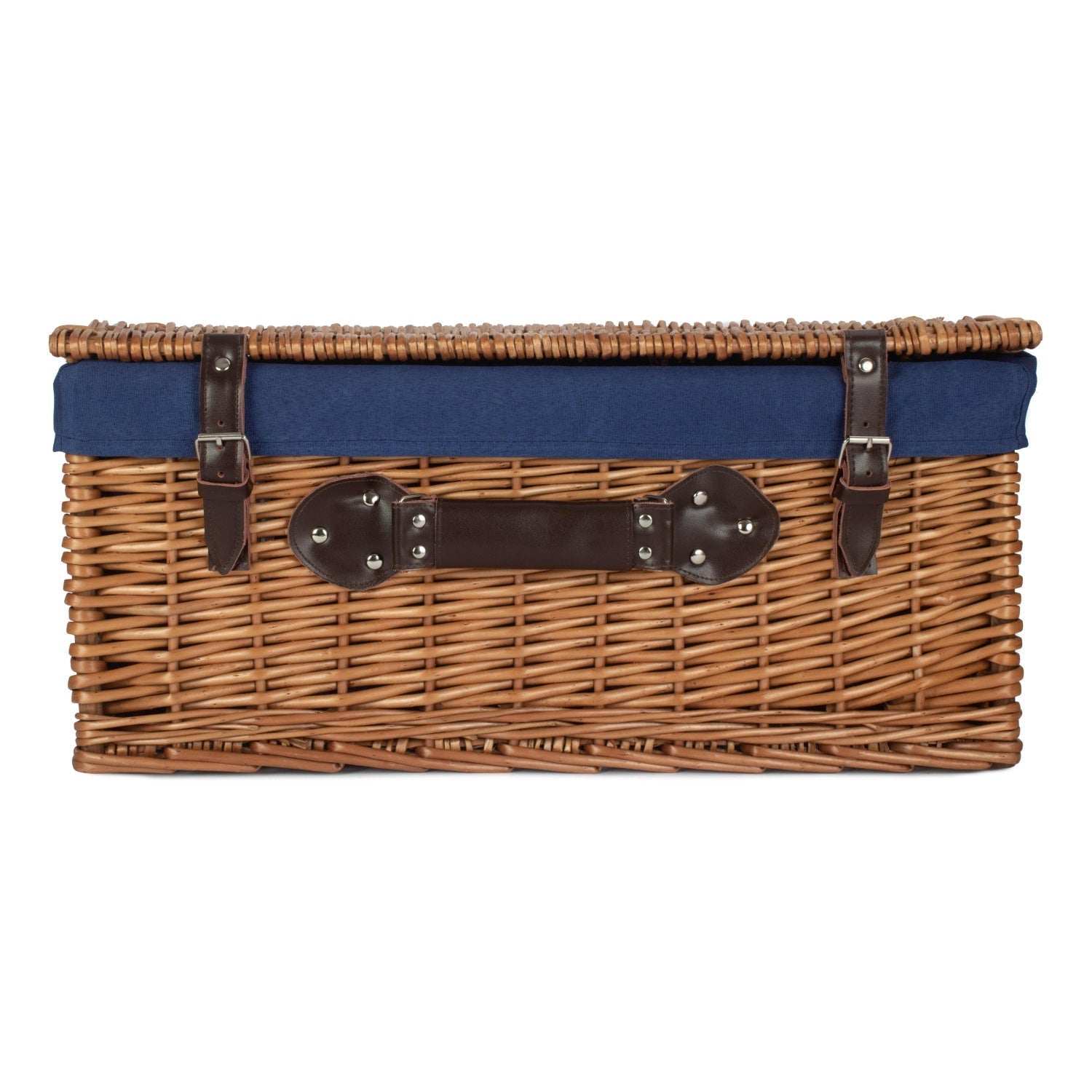 22 Inch Double Steamed Willow Hamper with Navy Blue Lining - REGN