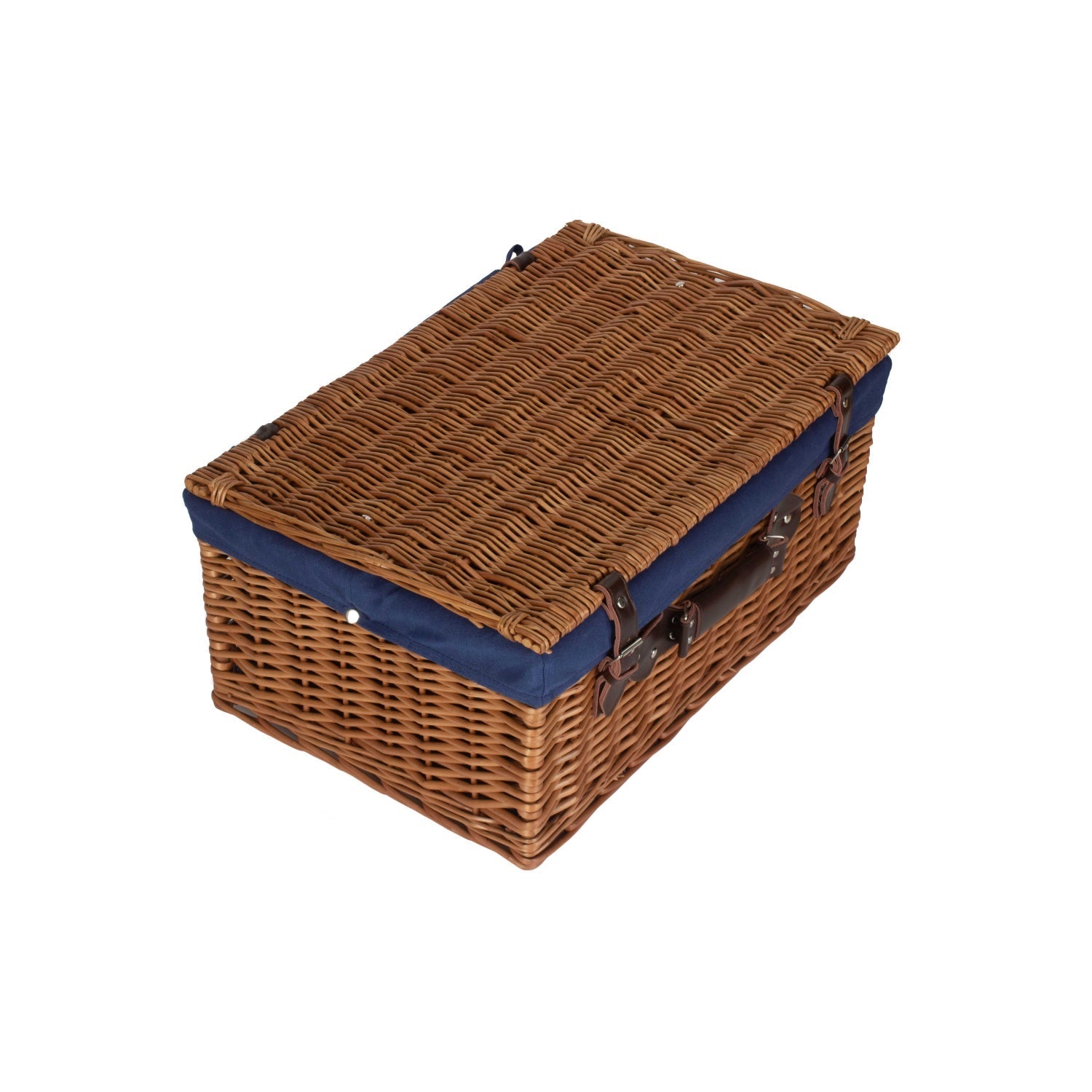 22 Inch Double Steamed Willow Hamper with Navy Blue Lining - REGN