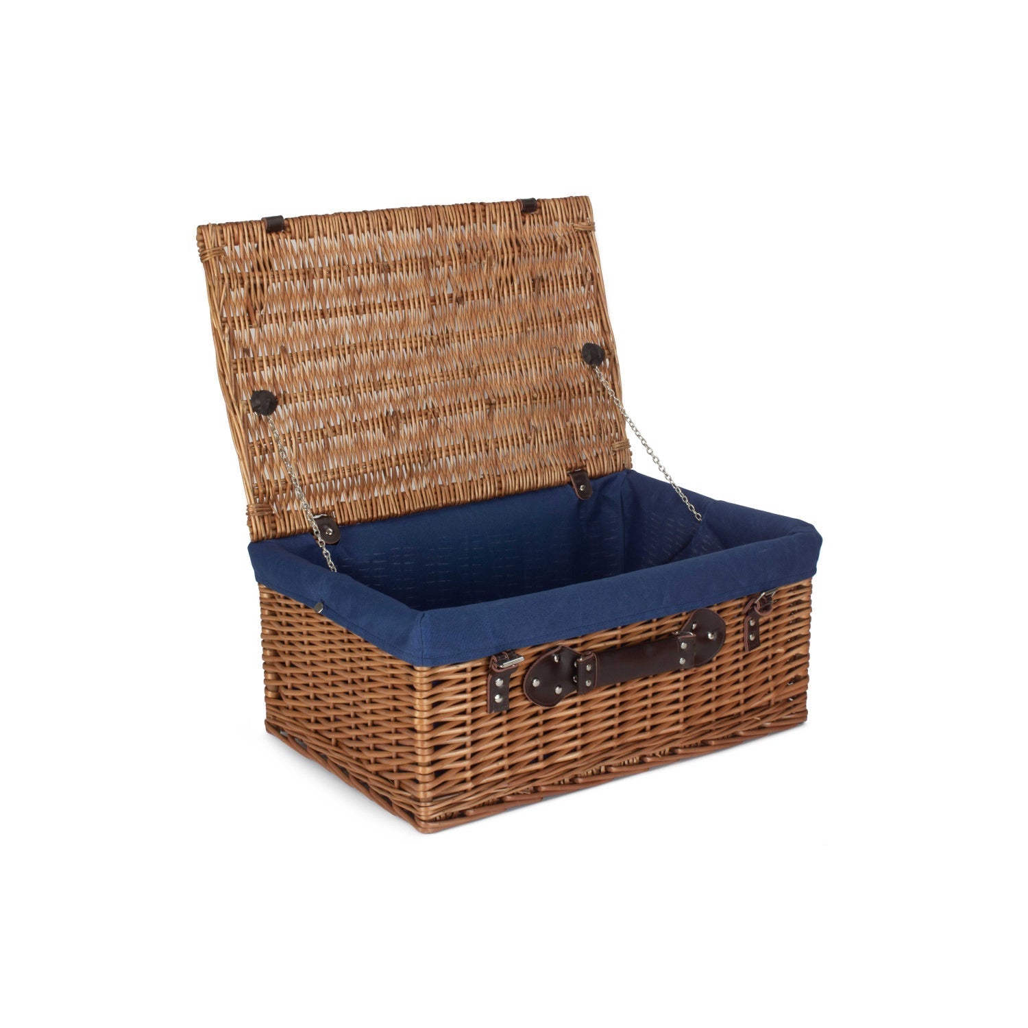 22 Inch Double Steamed Willow Hamper with Navy Blue Lining - REGN