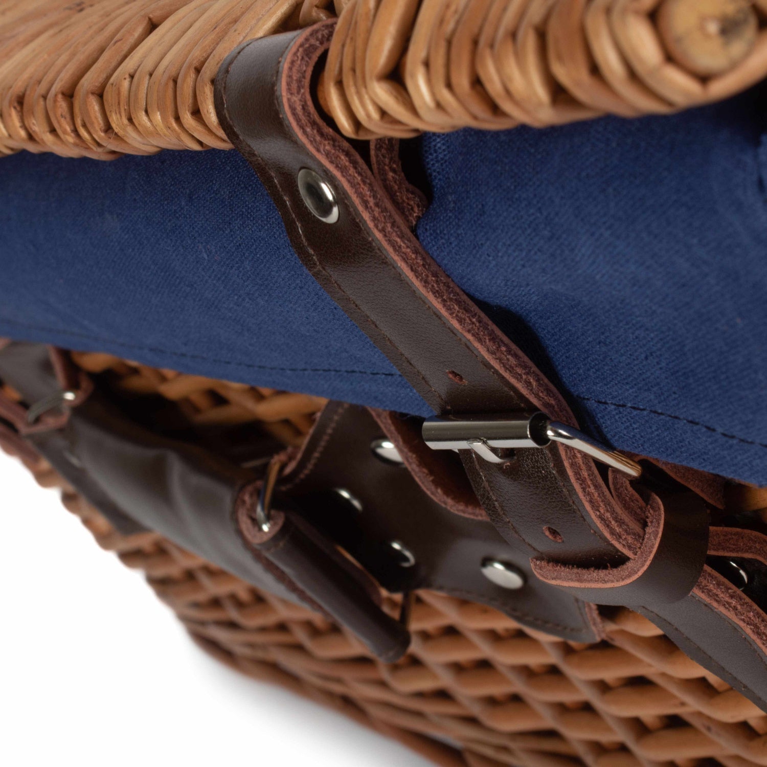 22 Inch Double Steamed Willow Hamper with Navy Blue Lining - REGN