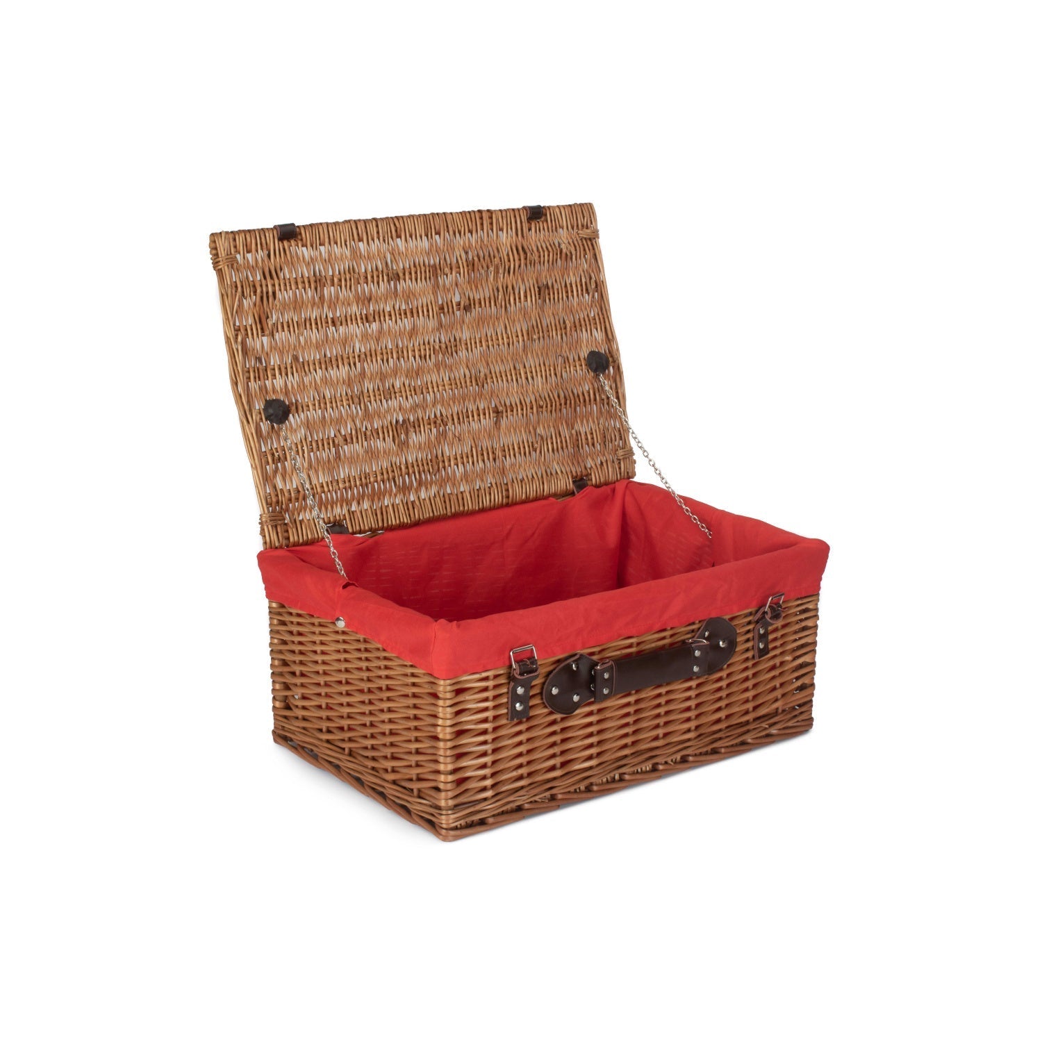 22 Inch Double Steamed Willow Hamper with Red Lining - REGN