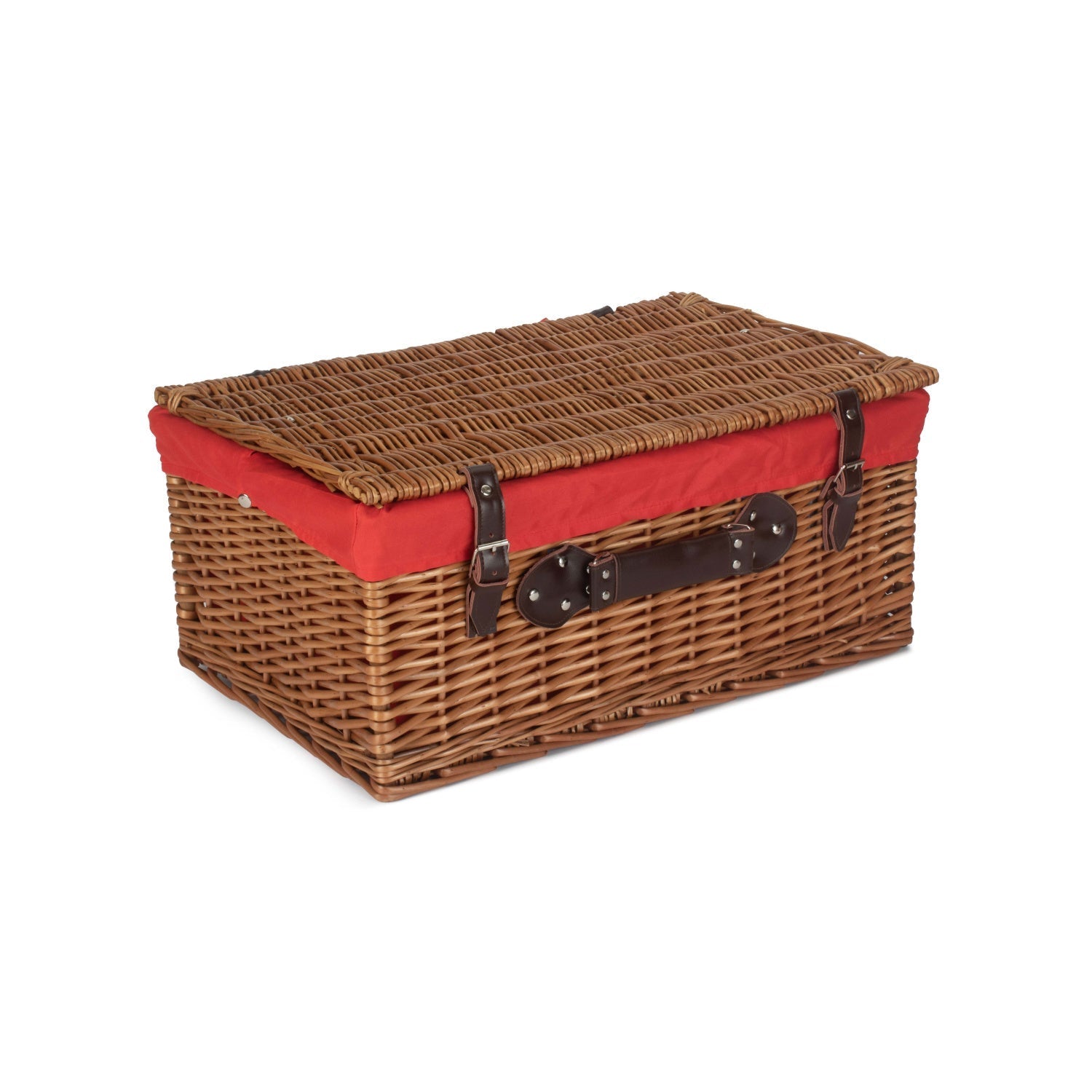 22 Inch Double Steamed Willow Hamper with Red Lining - REGN