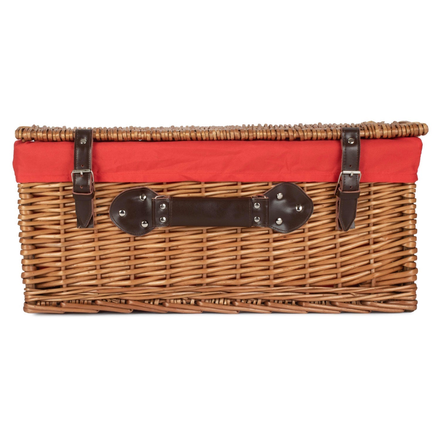 22 Inch Double Steamed Willow Hamper with Red Lining - REGN
