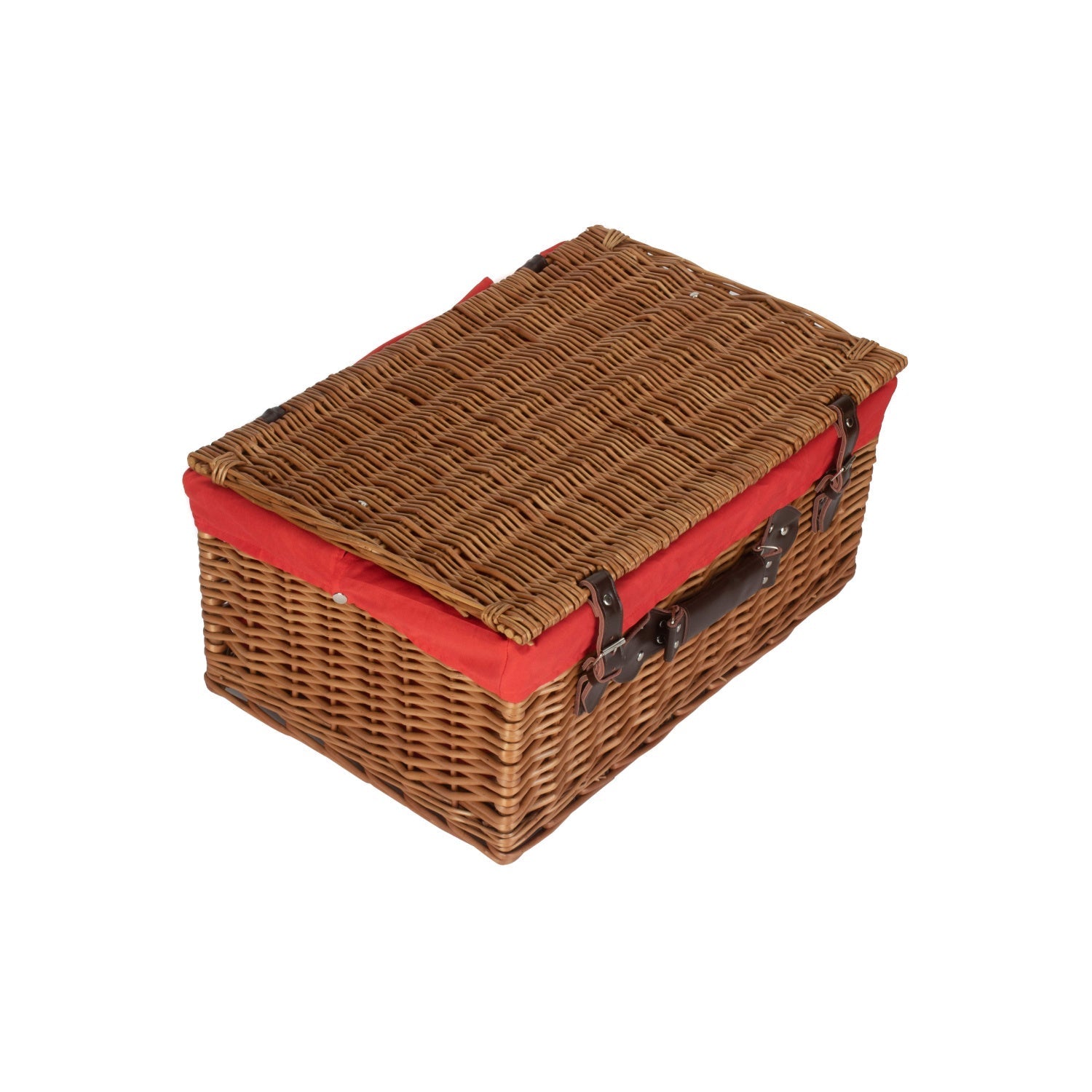 22 Inch Double Steamed Willow Hamper with Red Lining - REGN