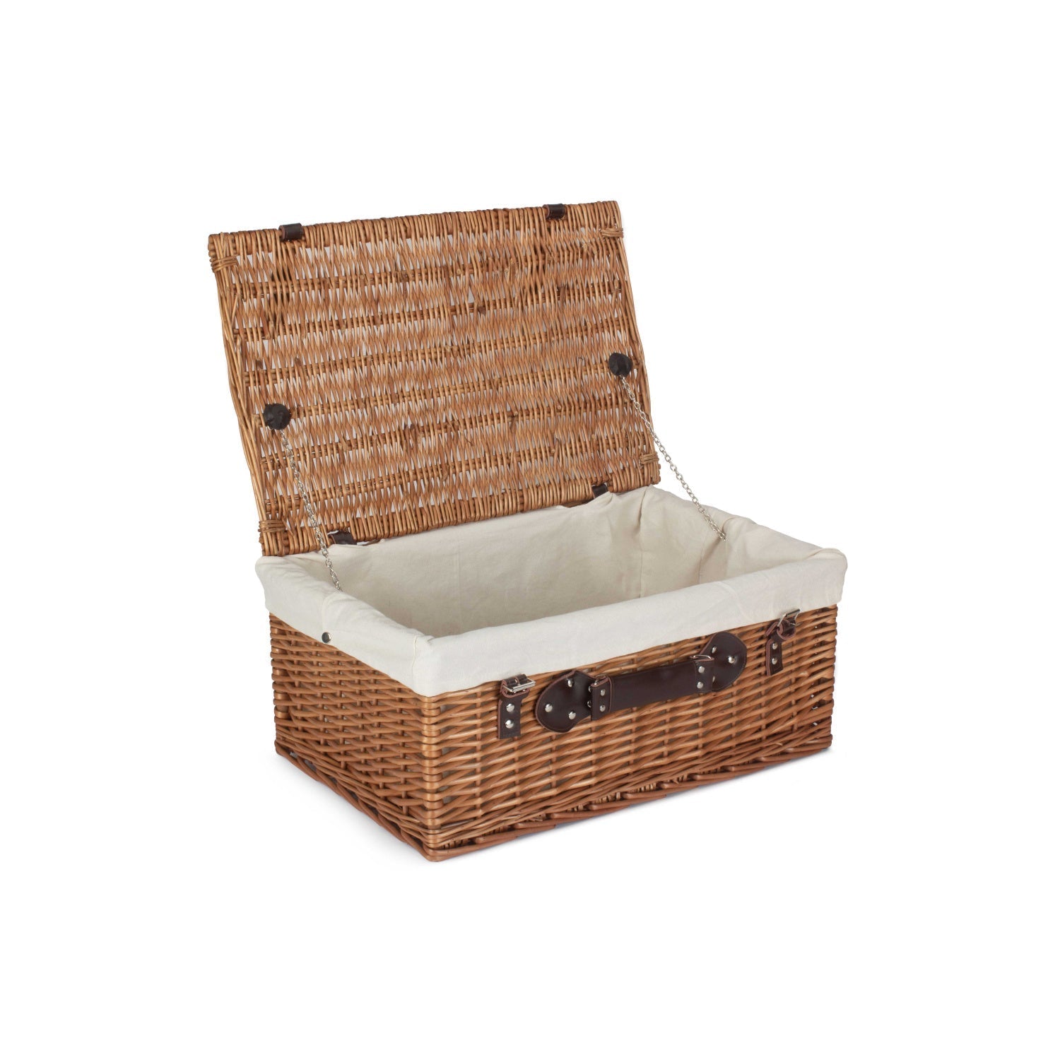 22 Inch Double Steamed Willow Hamper with White Lining - REGN
