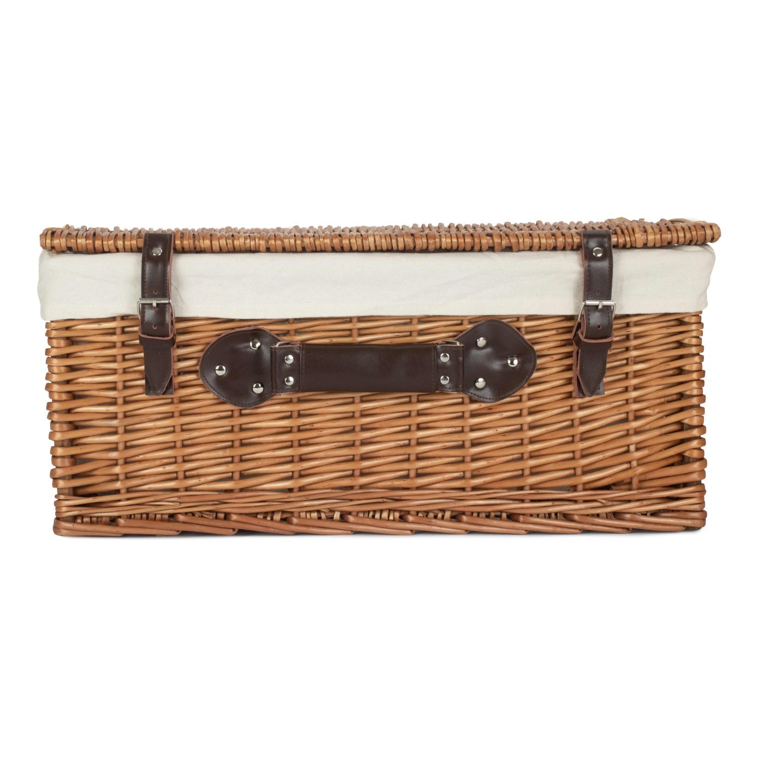 22 Inch Double Steamed Willow Hamper with White Lining - REGN