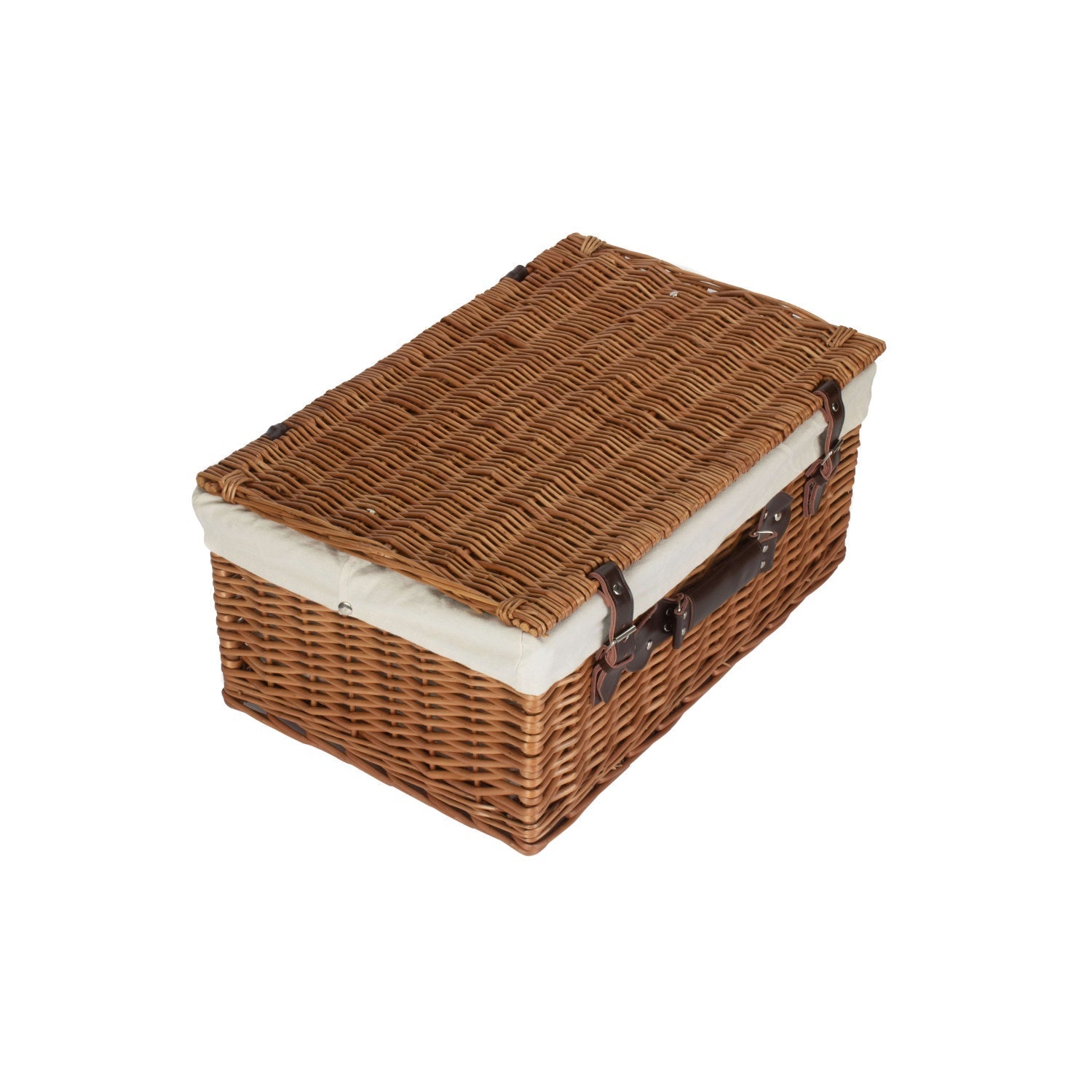 22 Inch Double Steamed Willow Hamper with White Lining - REGN