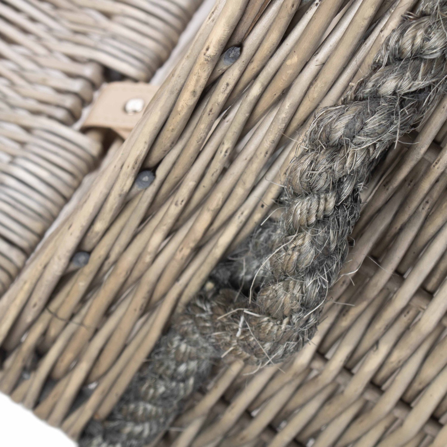 23 Inch Antique Wash Willow Storage Hamper with Rope Handles - REGN