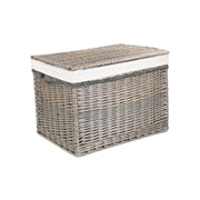 23 Inch Antique Wash Willow Storage Hamper with Rope Handles and White Lining - REGN