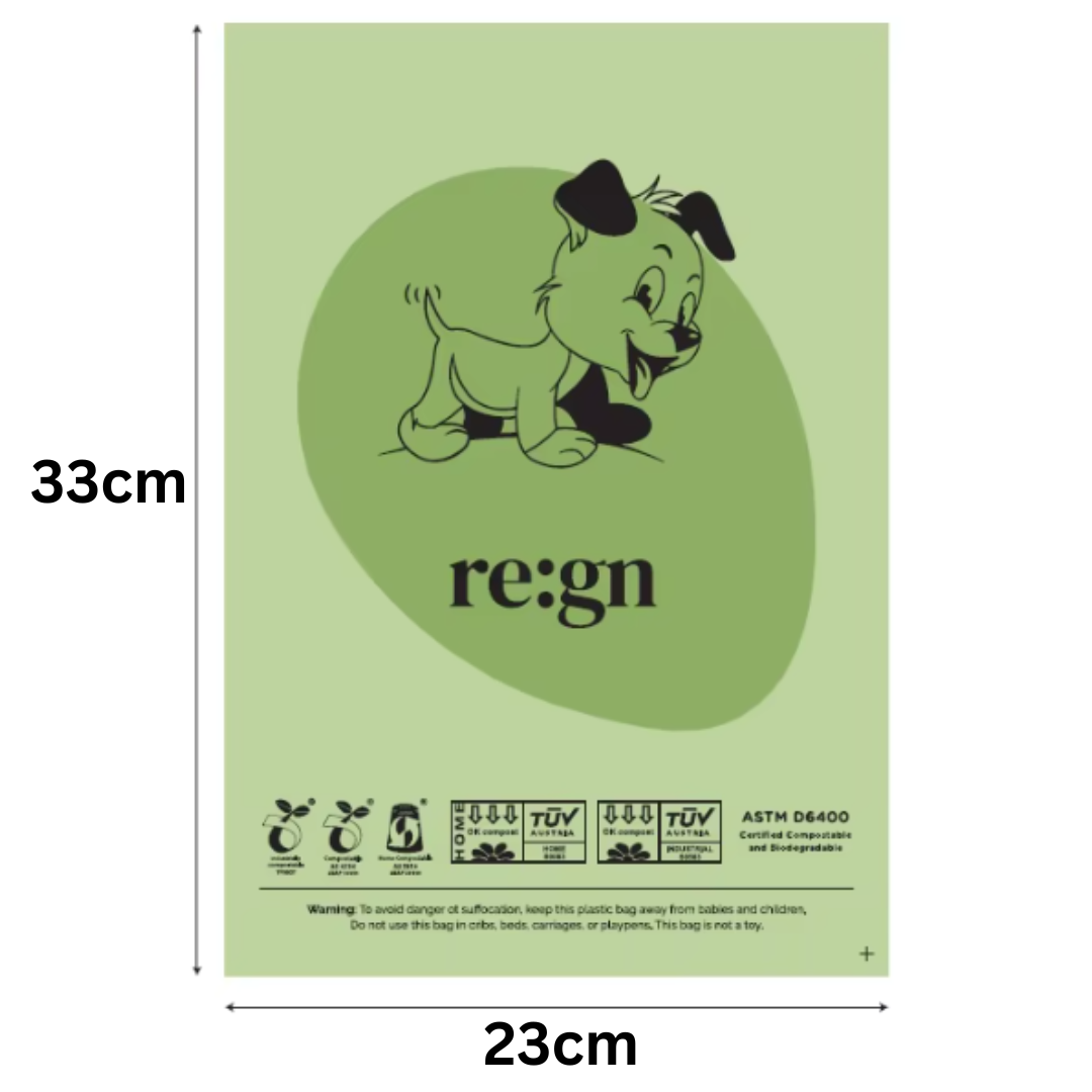 Re:gn Extra Thick & Strong Compostable Dog Poop Bags – 120 Bags per Pack