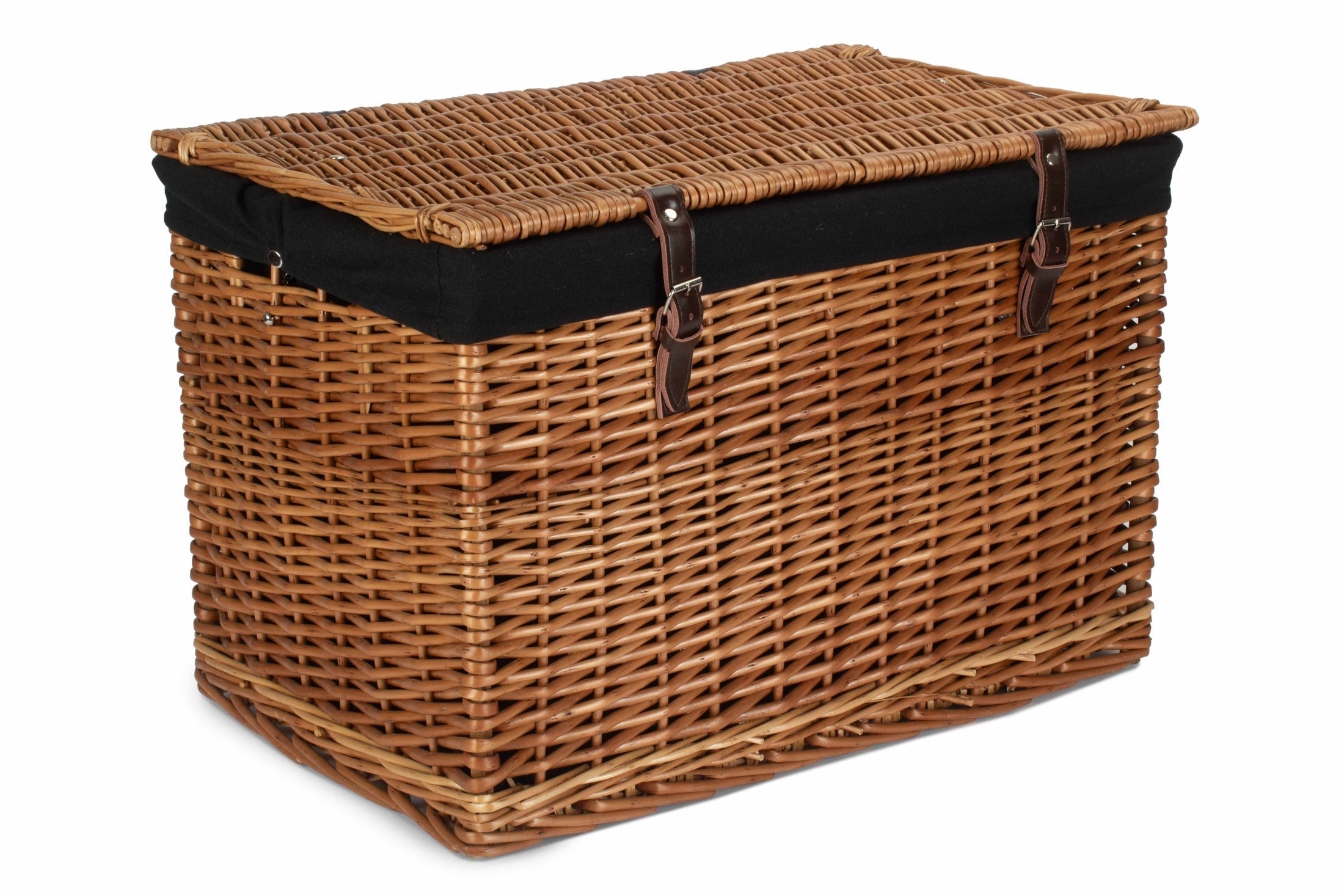 24" Double Steamed Willow Chest Hamper Trunk with Black Lining - REGN