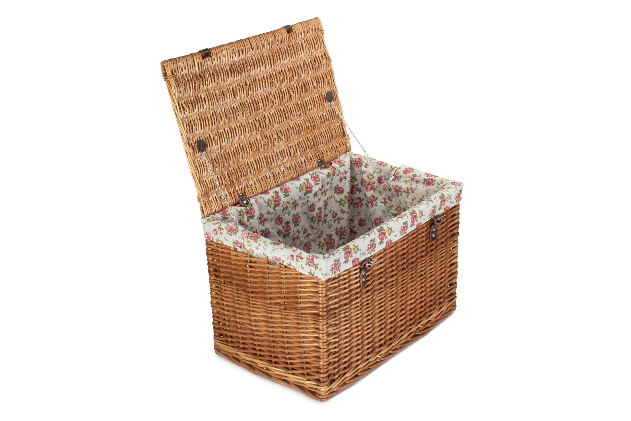 24" Double Steamed Willow Chest Hamper Trunk with Garden Rose Lining - REGN