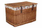 24" Double Steamed Willow Chest Hamper Trunk with Garden Rose Lining - REGN