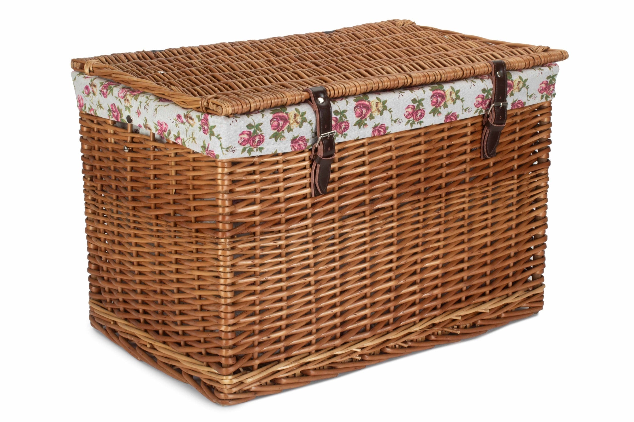 24" Double Steamed Willow Chest Hamper Trunk with Garden Rose Lining - REGN