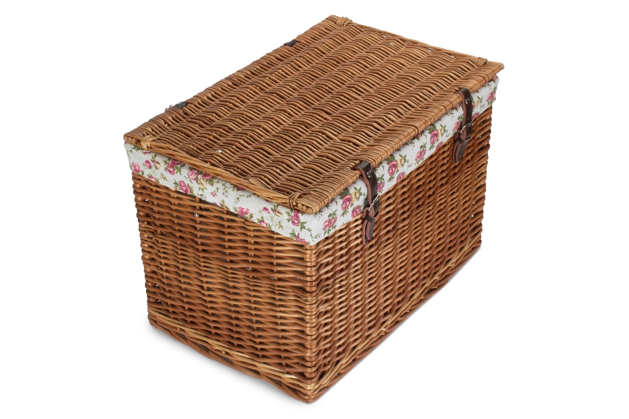 24" Double Steamed Willow Chest Hamper Trunk with Garden Rose Lining - REGN