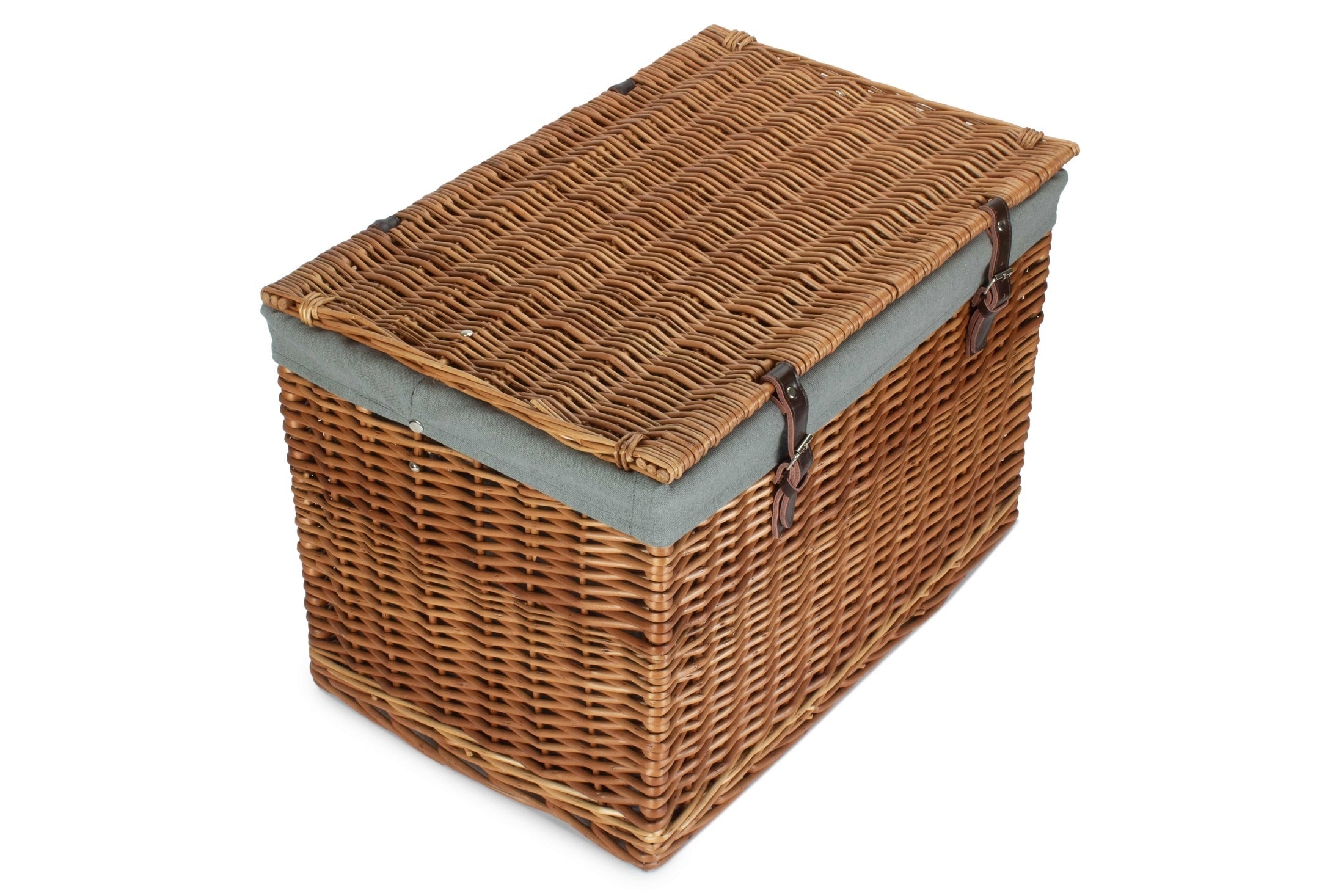 24" Double Steamed Willow Chest Hamper Trunk with Grey Sage Lining - REGN