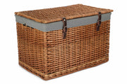 24" Double Steamed Willow Chest Hamper Trunk with Grey Sage Lining - REGN