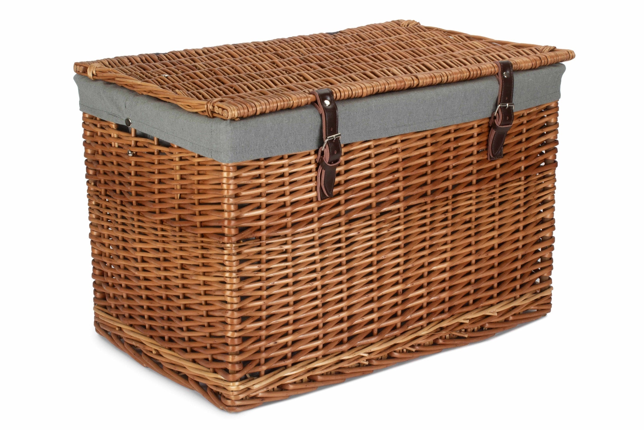 24" Double Steamed Willow Chest Hamper Trunk with Grey Sage Lining - REGN