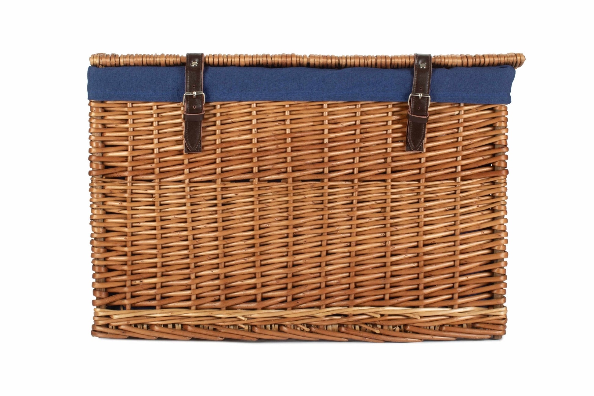 24" Double Steamed Willow Chest Hamper Trunk with Navy Blue Lining - REGN