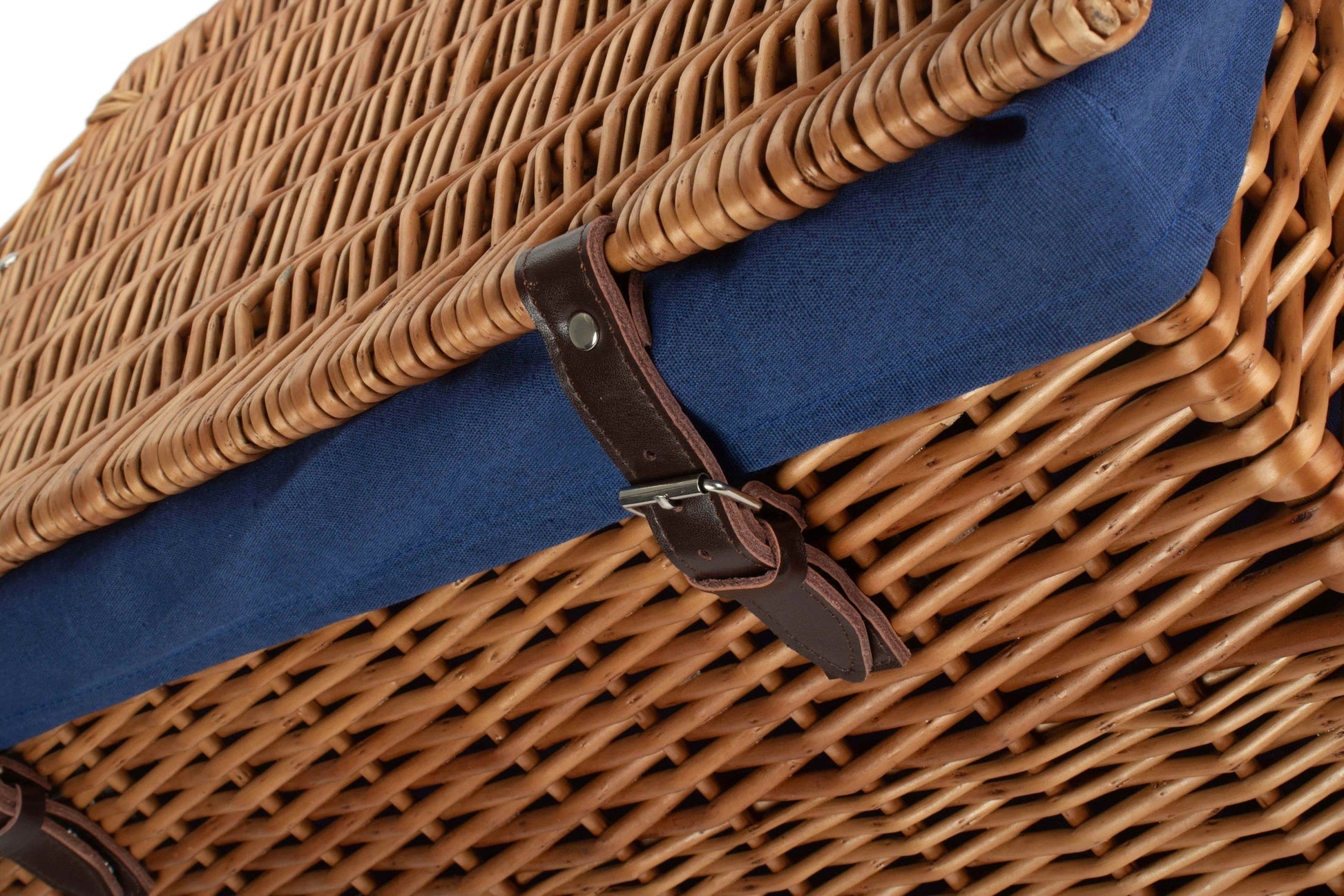 24" Double Steamed Willow Chest Hamper Trunk with Navy Blue Lining - REGN