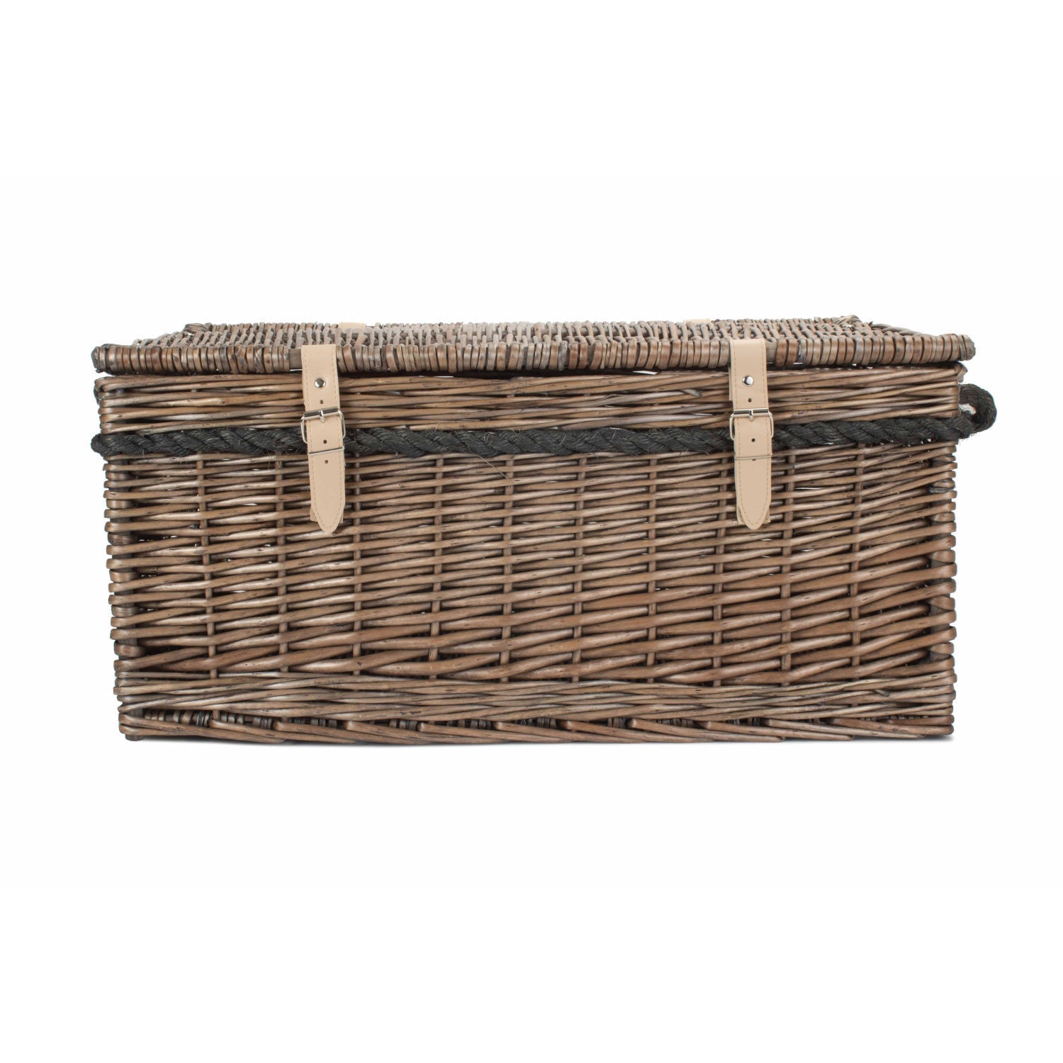 24 Inch Antique Wash Willow Rope Handled Trunk - REGN