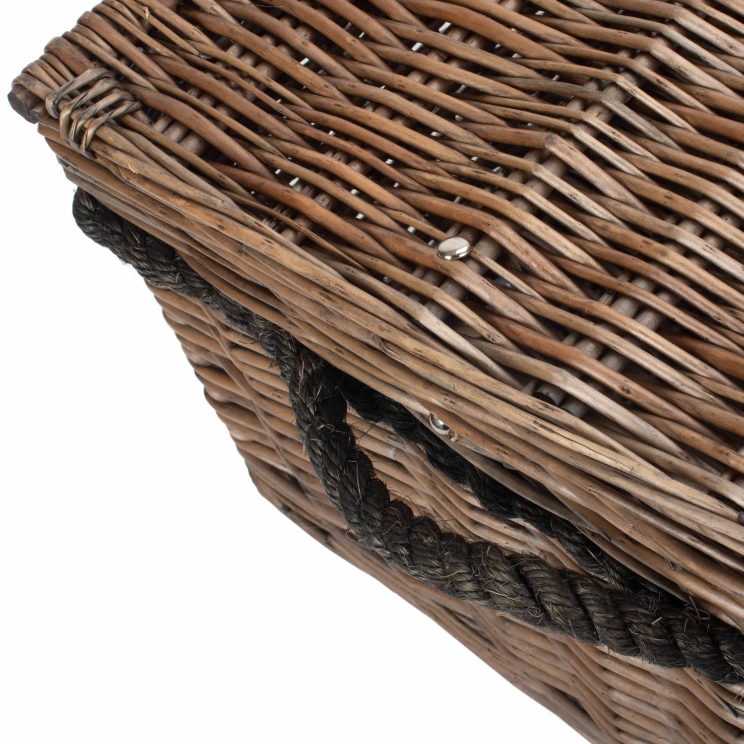24 Inch Antique Wash Willow Rope Handled Trunk - REGN