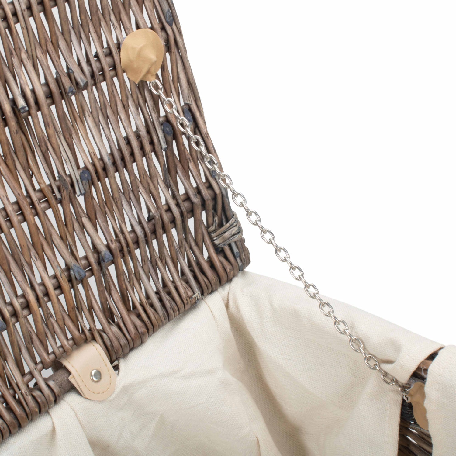 24 Inch Antique Wash Willow Rope Handled Trunk with White Lining - REGN