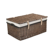 24 Inch Antique Wash Willow Rope Handled Trunk with White Lining - REGN