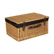 24 Inch Buff Willow Hamper with Black Lining - REGN