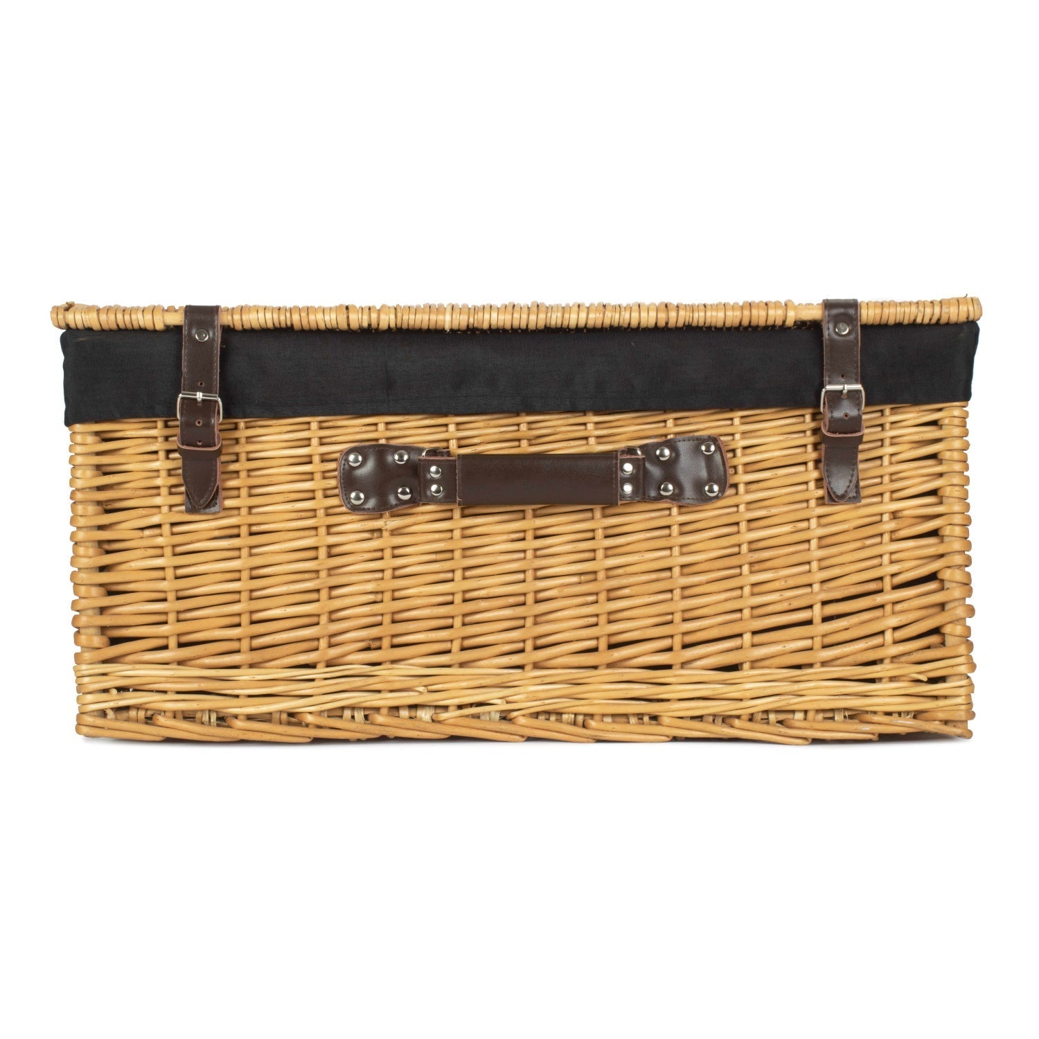 24 Inch Buff Willow Hamper with Black Lining - REGN