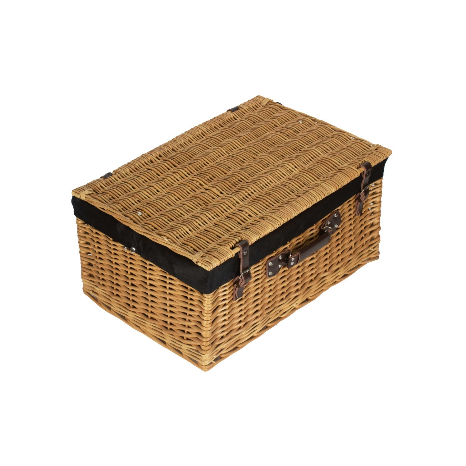 24 Inch Buff Willow Hamper with Black Lining - REGN