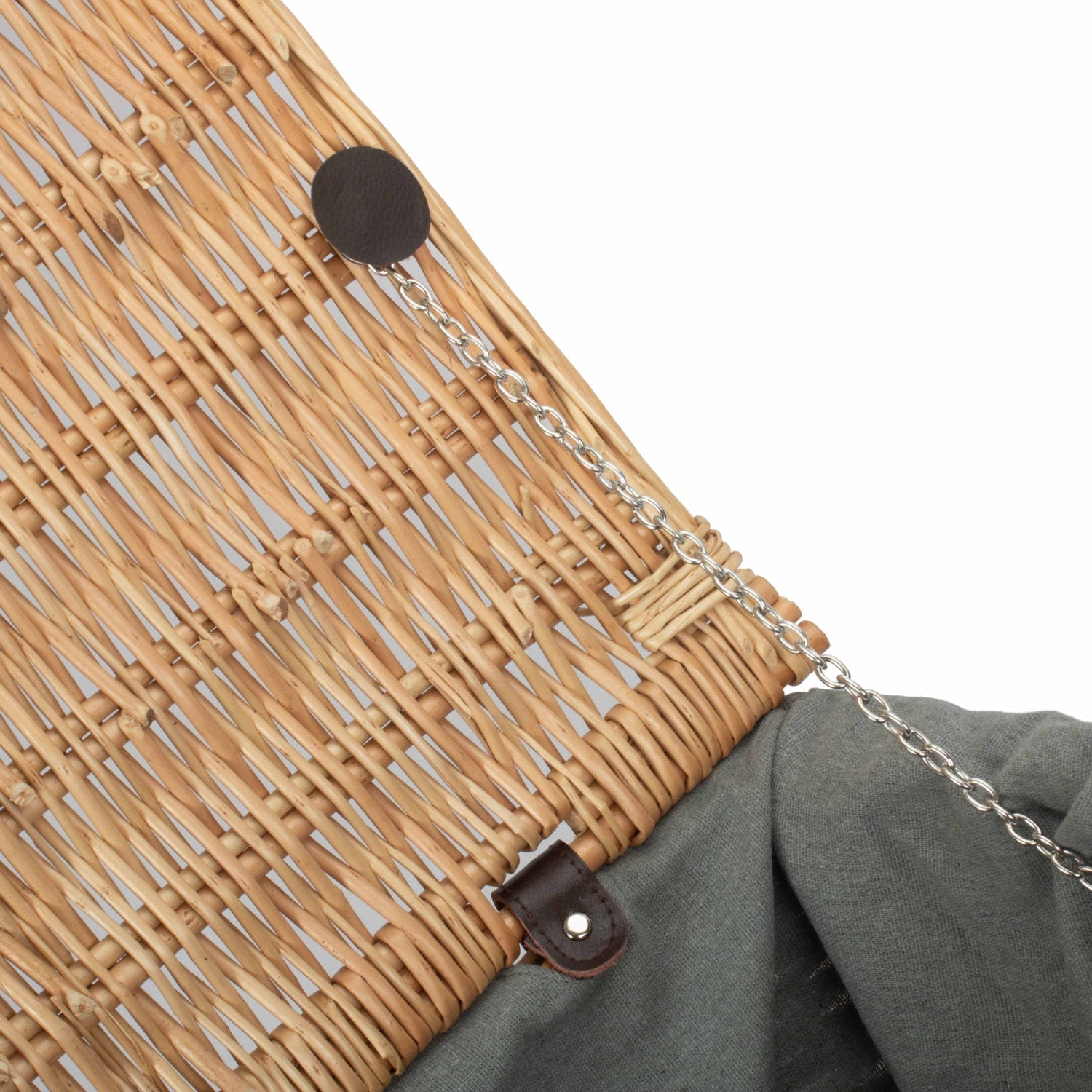 24 Inch Buff Willow Hamper with Grey Sage Lining - REGN