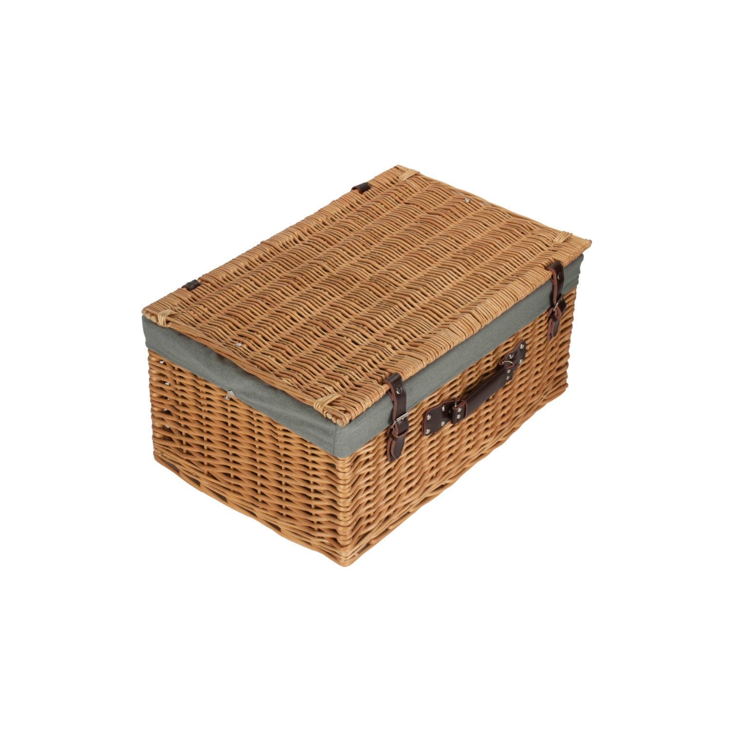 24 Inch Buff Willow Hamper with Grey Sage Lining - REGN