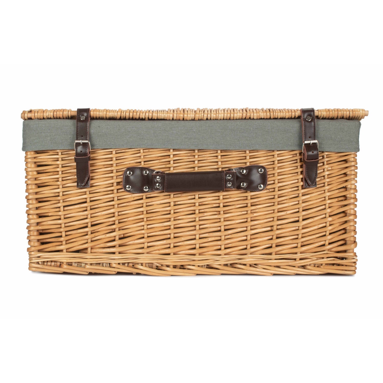 24 Inch Buff Willow Hamper with Grey Sage Lining - REGN