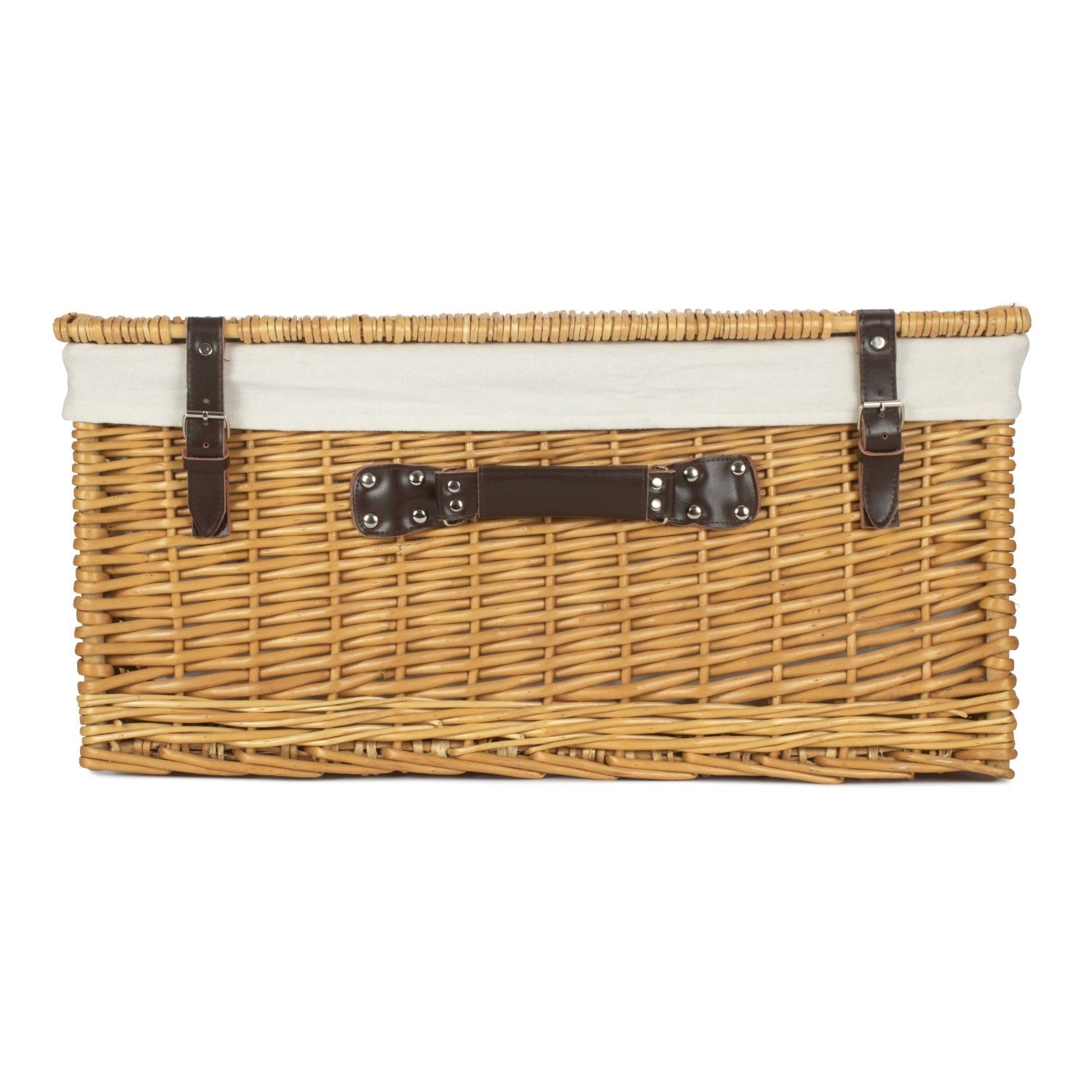 24 Inch Buff Willow Hamper with White Lining - REGN