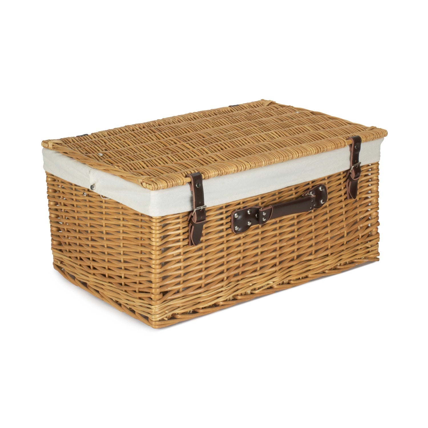 24 Inch Buff Willow Hamper with White Lining - REGN