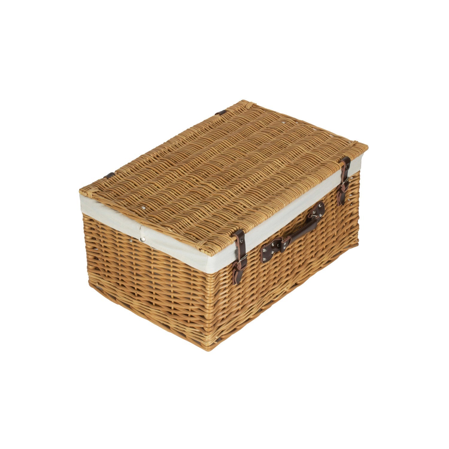 24 Inch Buff Willow Hamper with White Lining - REGN