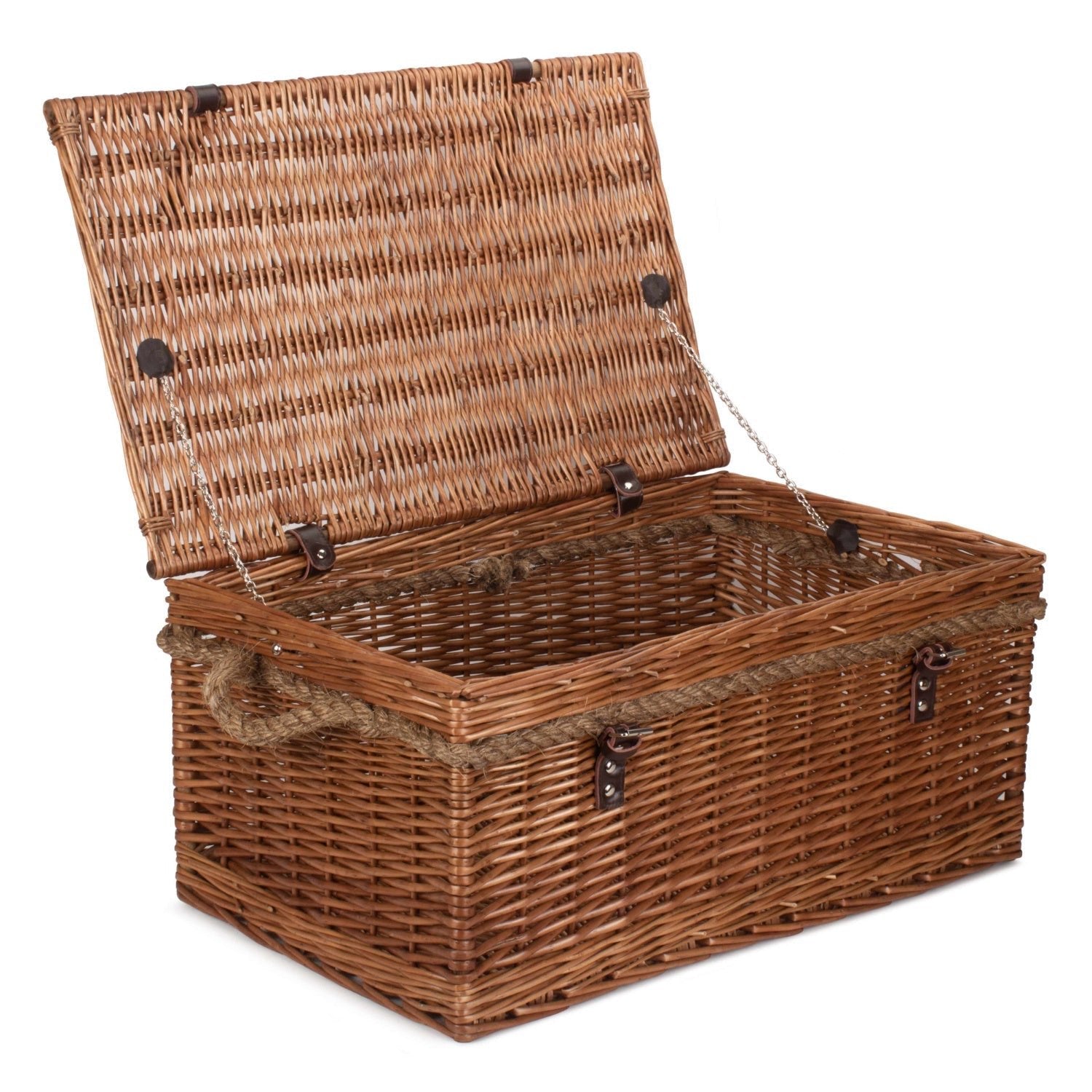 24 Inch Double Steamed Willow Rope Handled Trunk - REGN