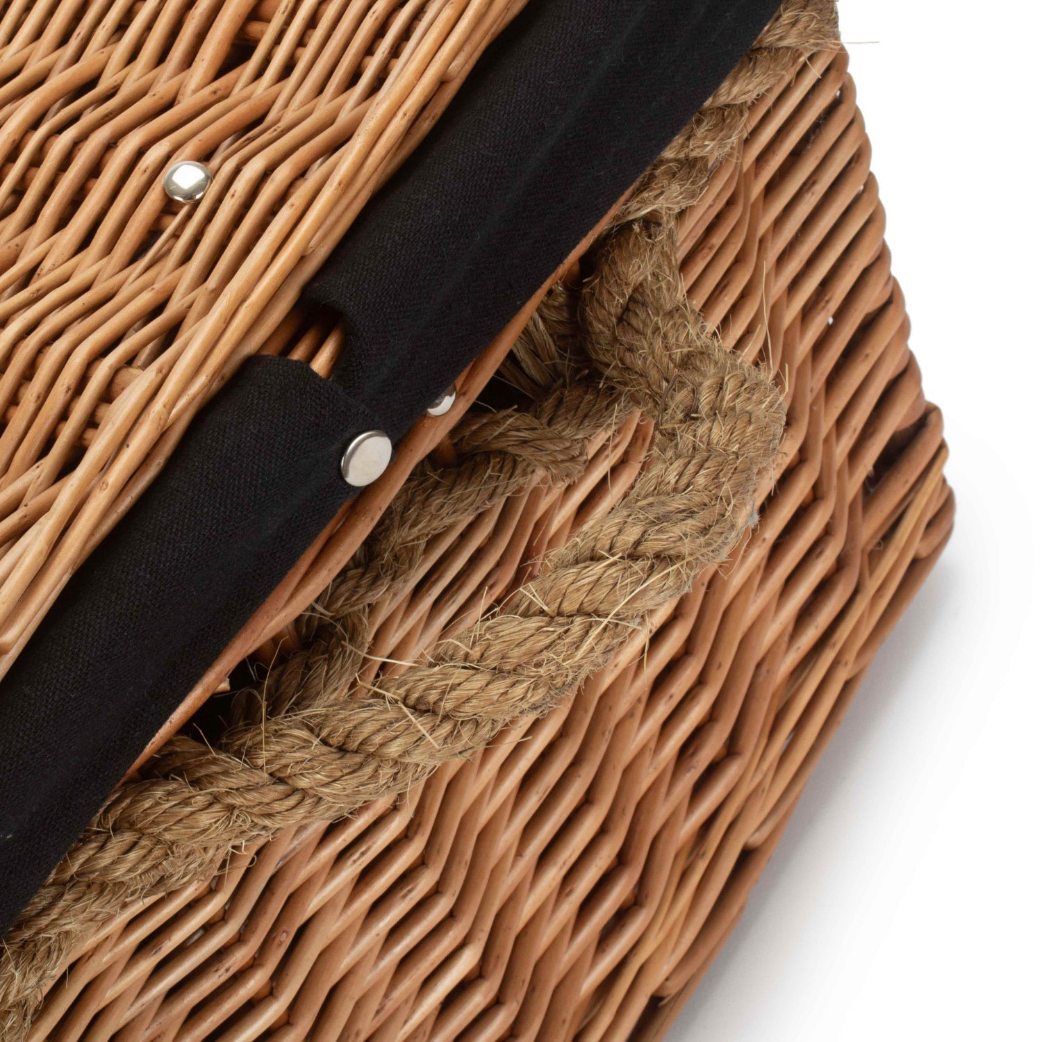 24 Inch Double Steamed Willow Rope Handled Trunk with Black Lining - REGN