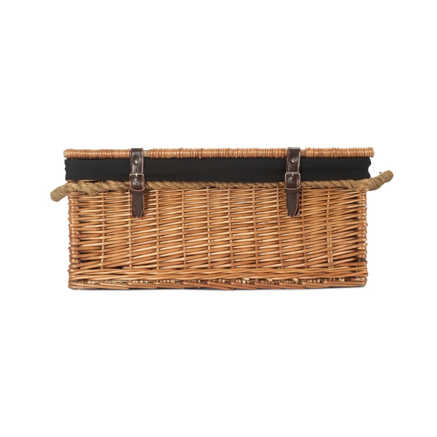 24 Inch Double Steamed Willow Rope Handled Trunk with Black Lining - REGN
