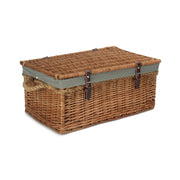 24 Inch Double Steamed Willow Rope Handled Trunk with Grey Sage Lining - REGN